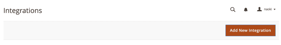 Add new integration button