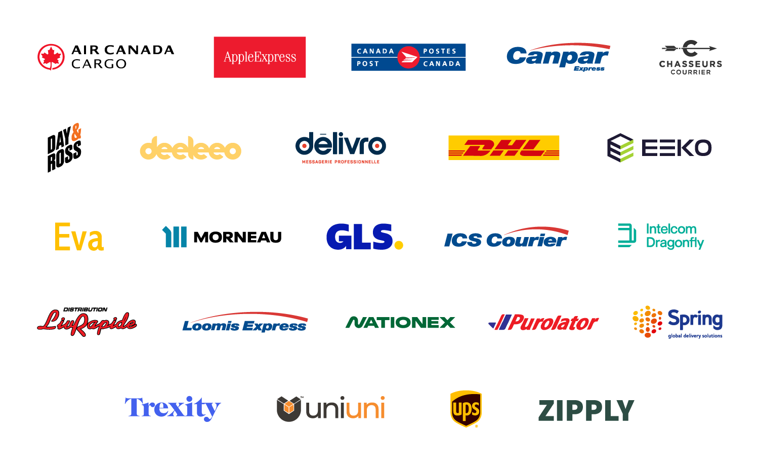 Courier and provider logos