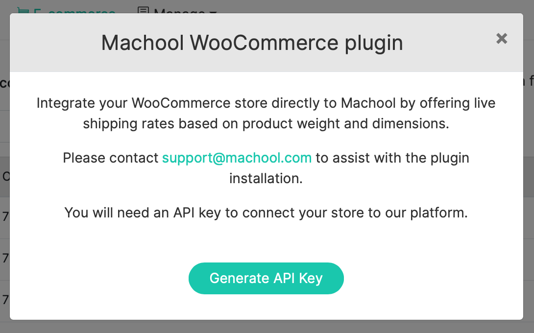 Woocommerce Plugin modal - English