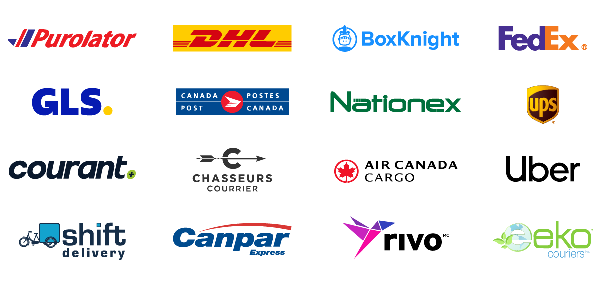 Shipping provider logos