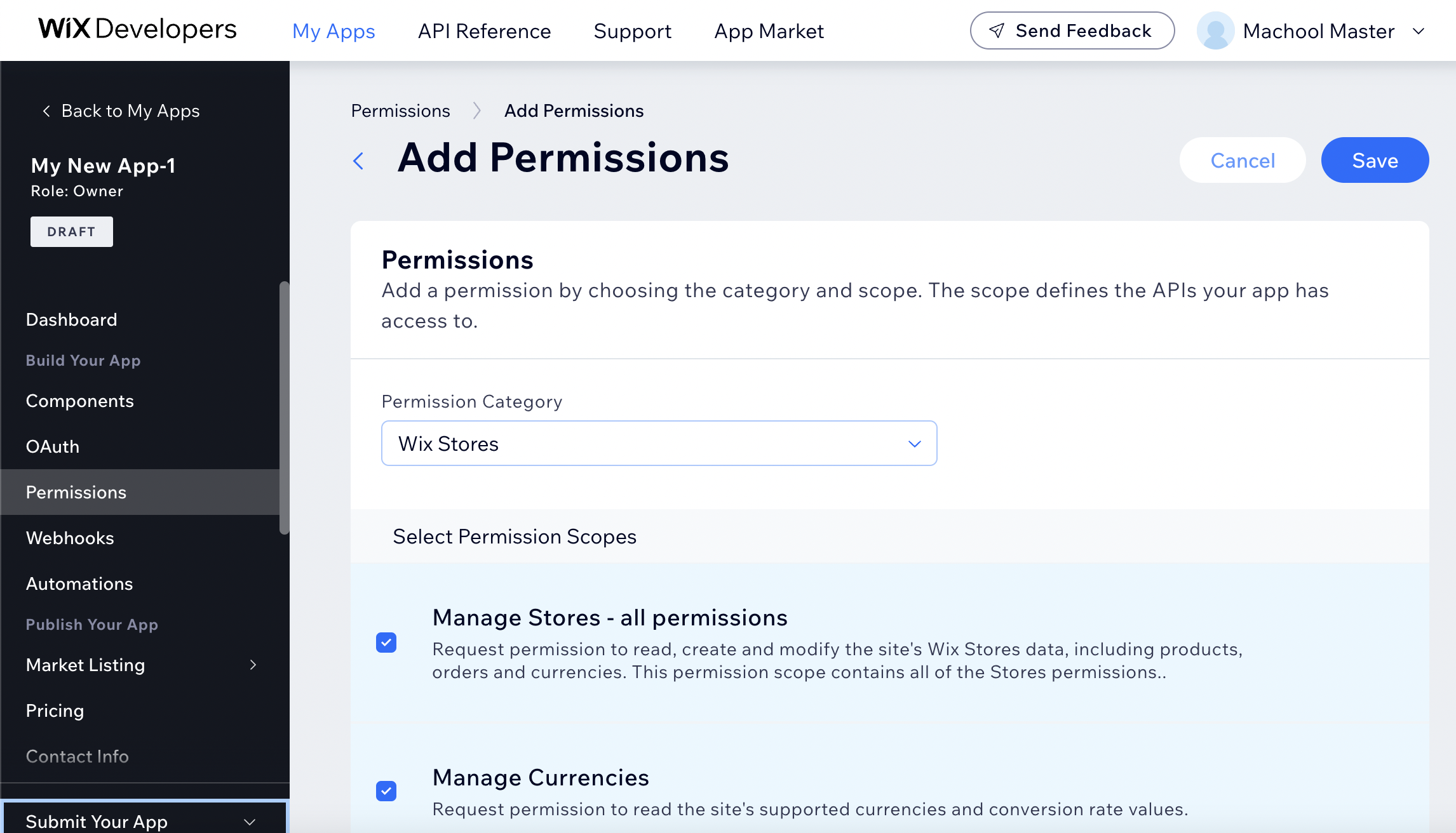 Add permission page