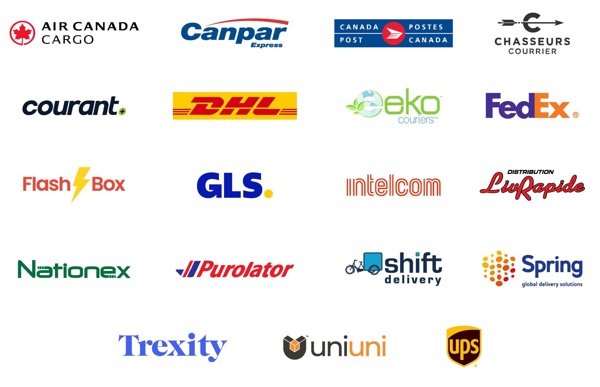 Shipping courier partner logos