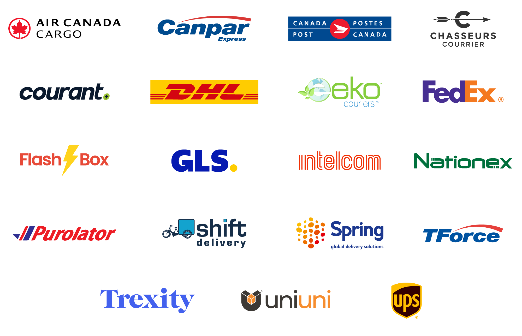 Shipping courier partner logos