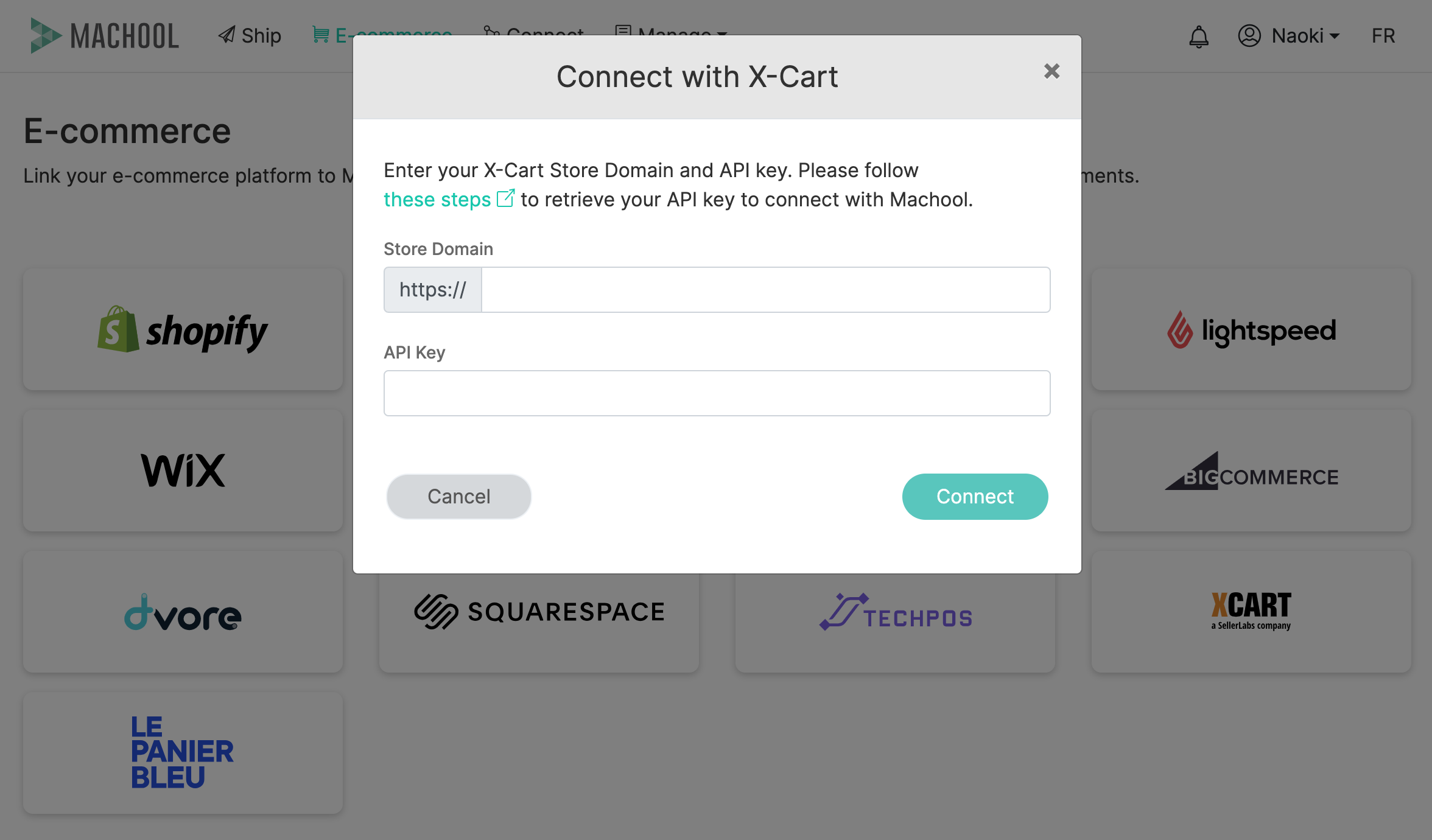 X-cart modal