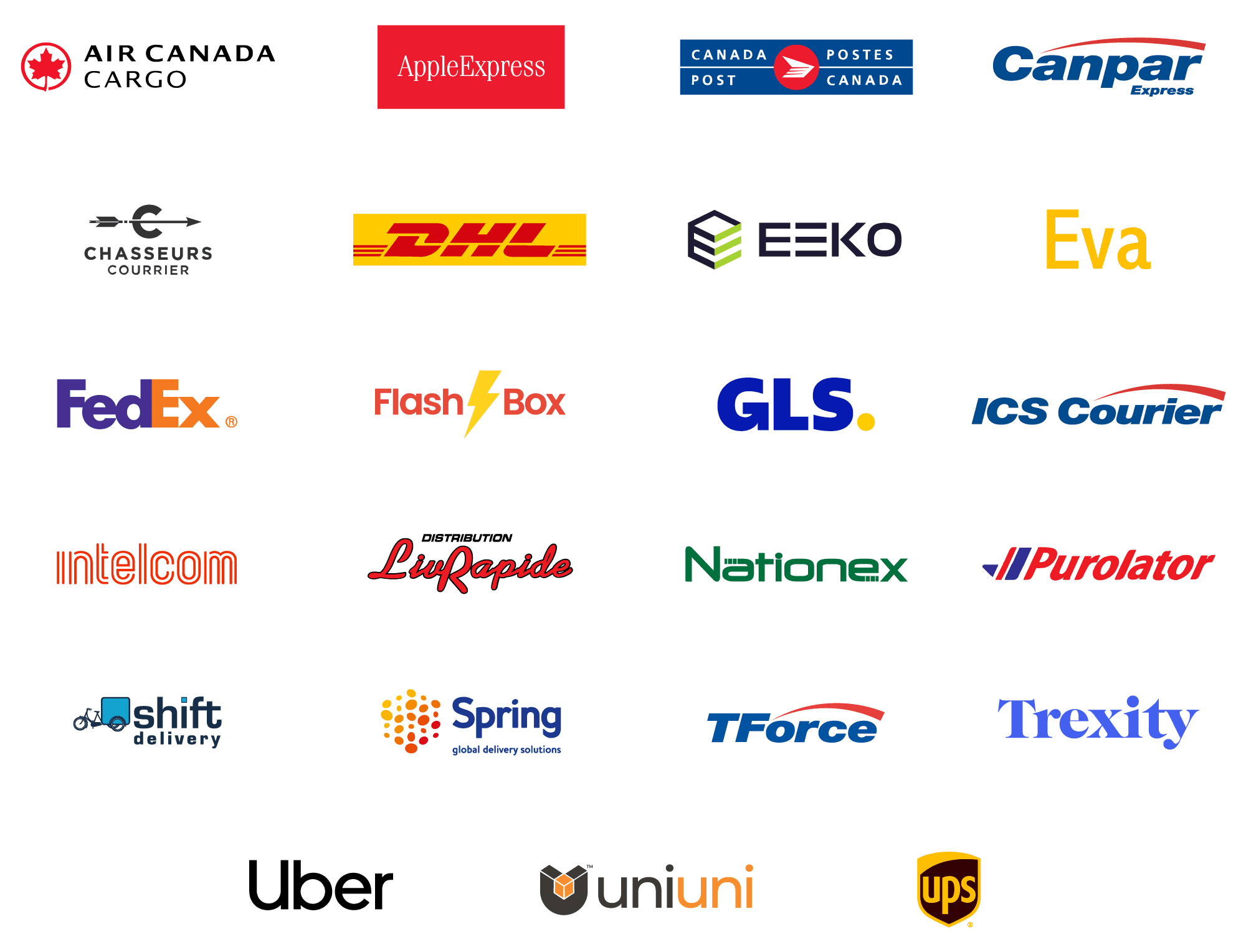 Shipping courier logos