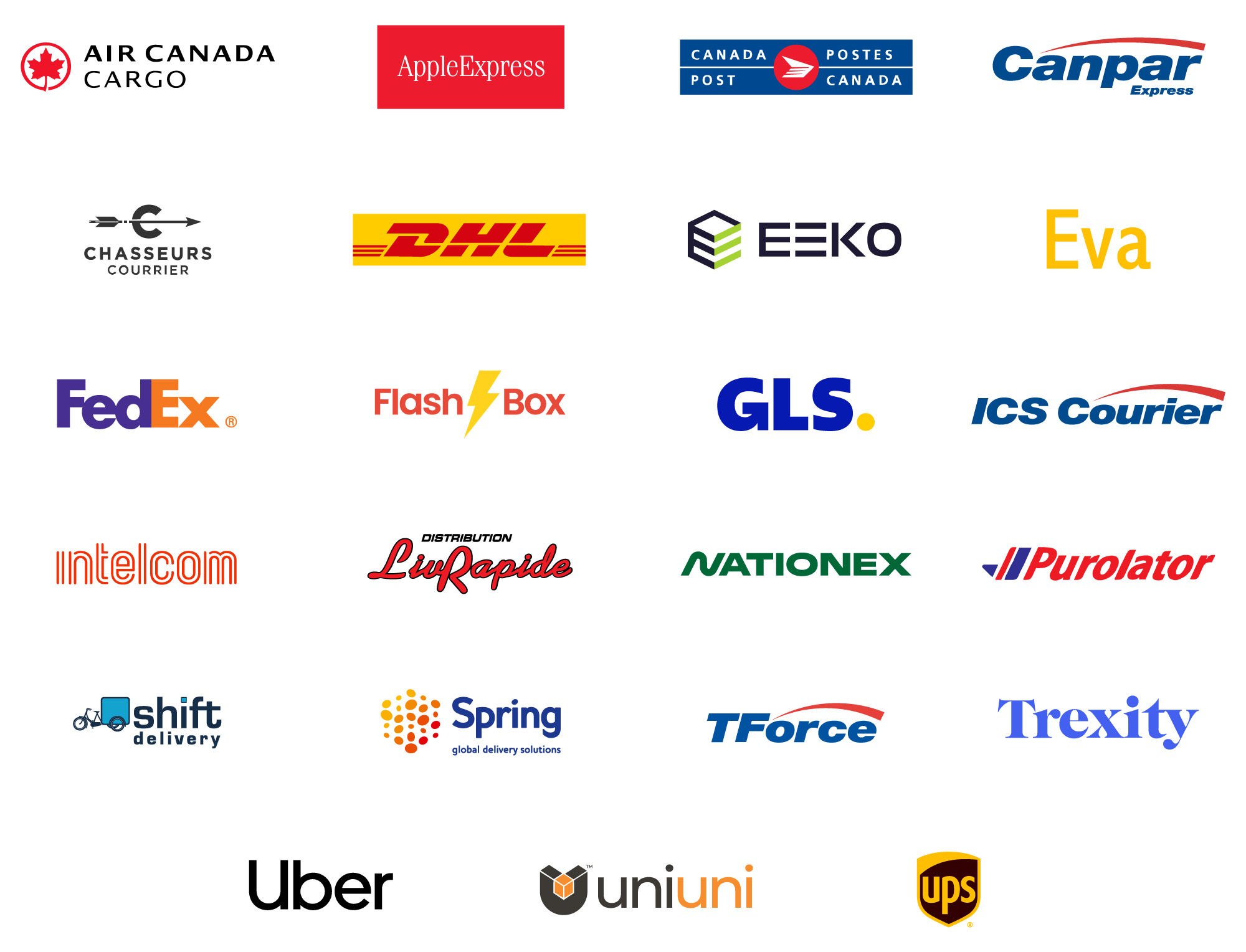 Shipping courier logos
