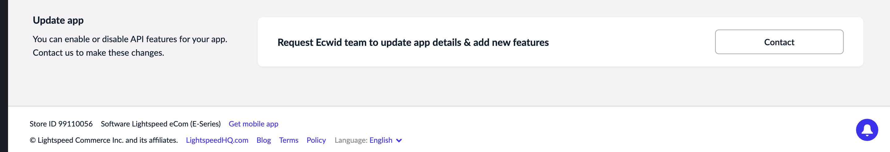 Update app page
