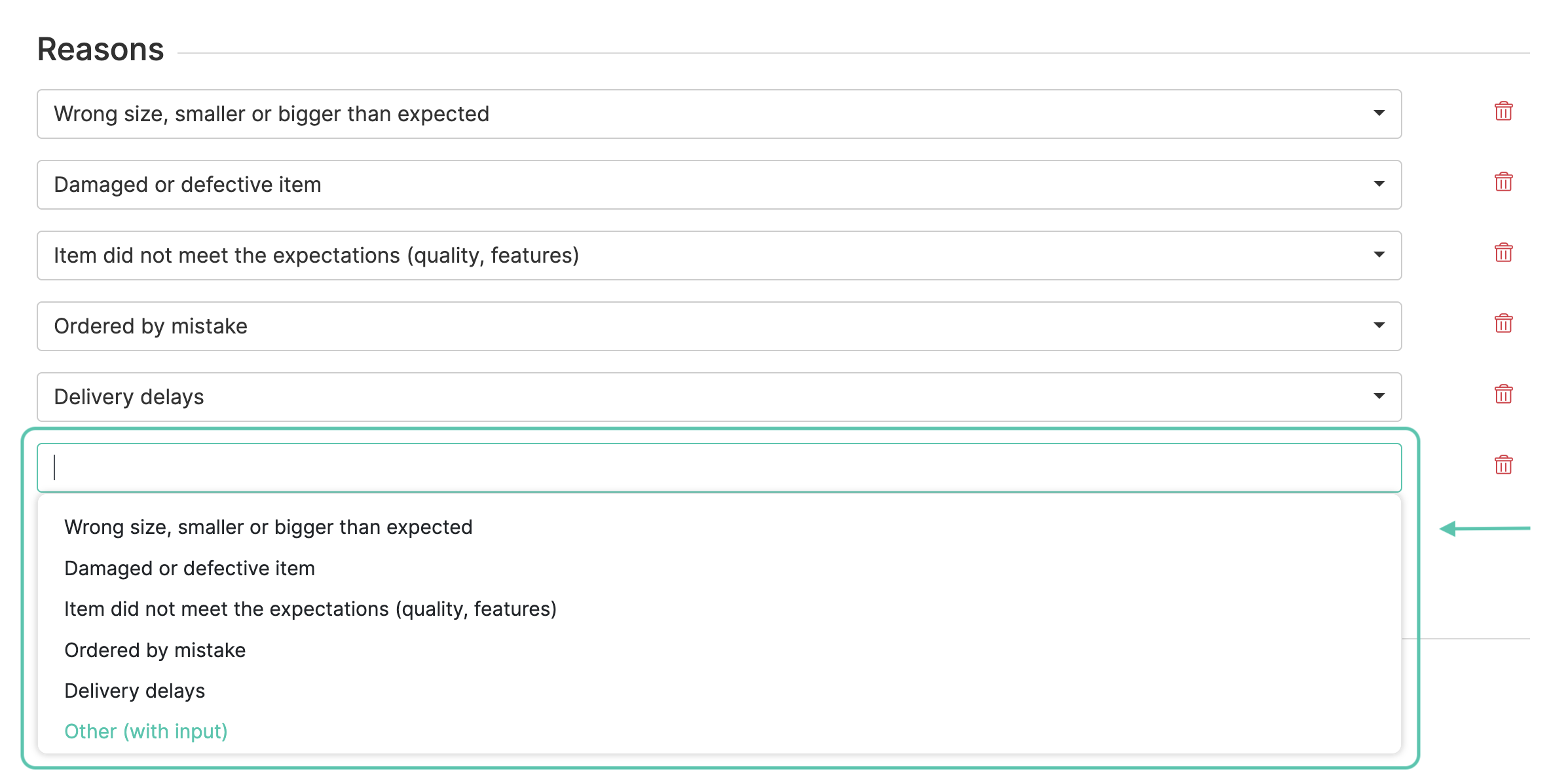 Return portal setting page
