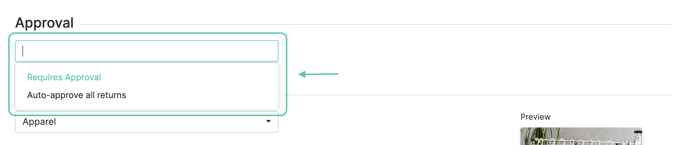 Return portal setting page