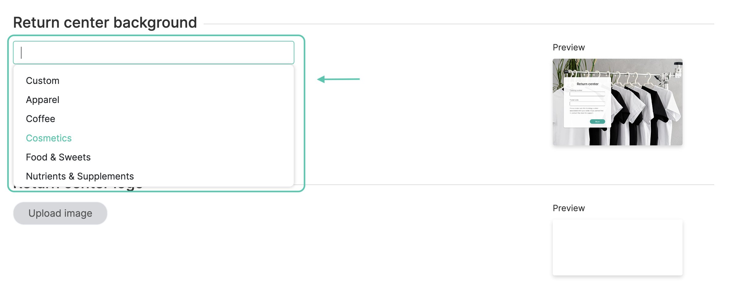 Return portal setting page