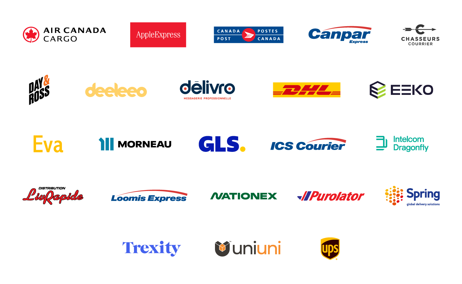 Courier and provider logos